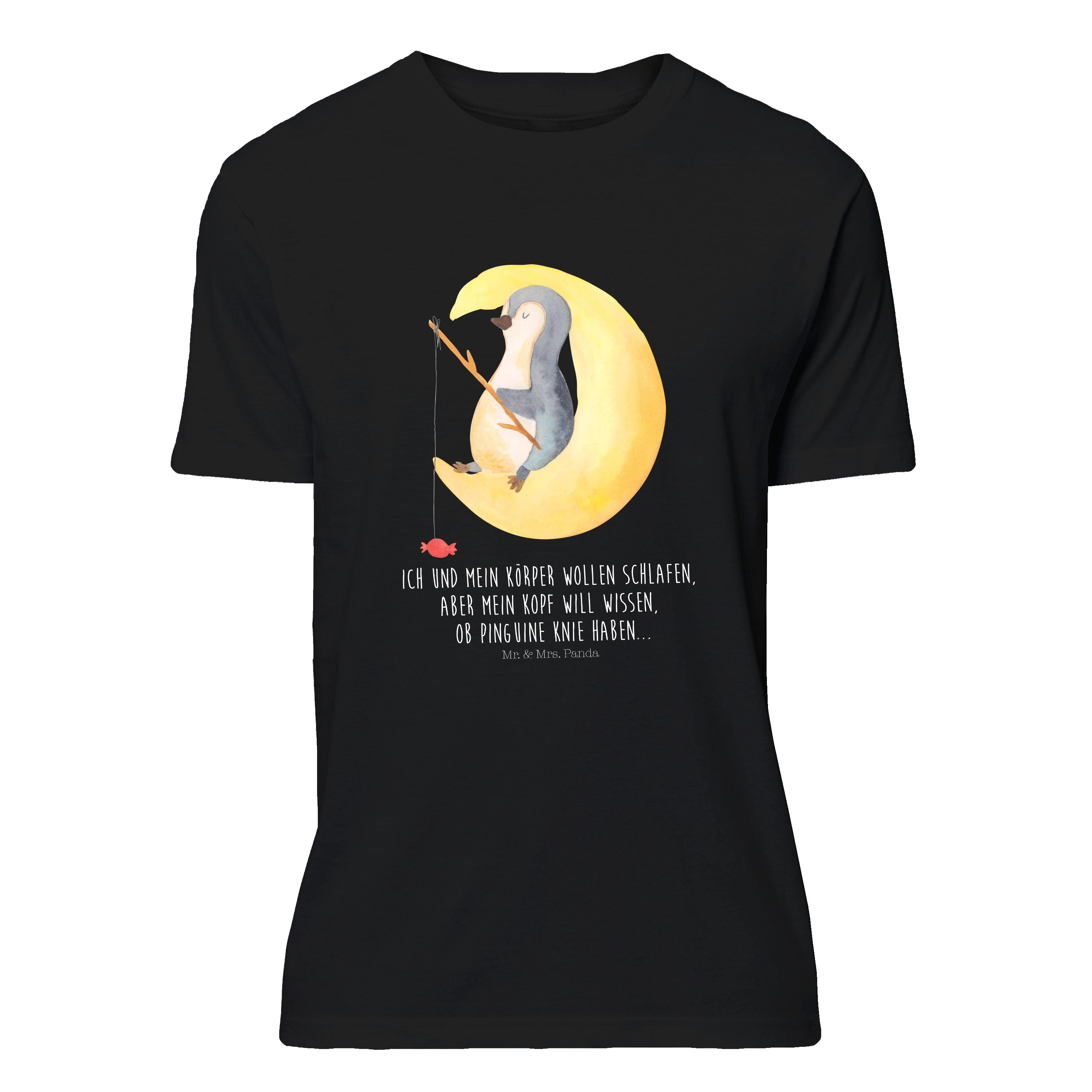Mr. & Mrs. Panda T-Shirt Pinguin Mond - Schwarz - Geschenk, Pinguine, T-Shirt mit Spruch, Herr (1-tlg)