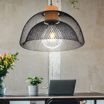 etc-shop LED Pendelleuchte, Leuchtmittel inklusive, Warmweiß, Farbwechsel, Pendel Lampe Decken Geflecht Hänge Leuchte dimmbar schwarz Gitter Kork