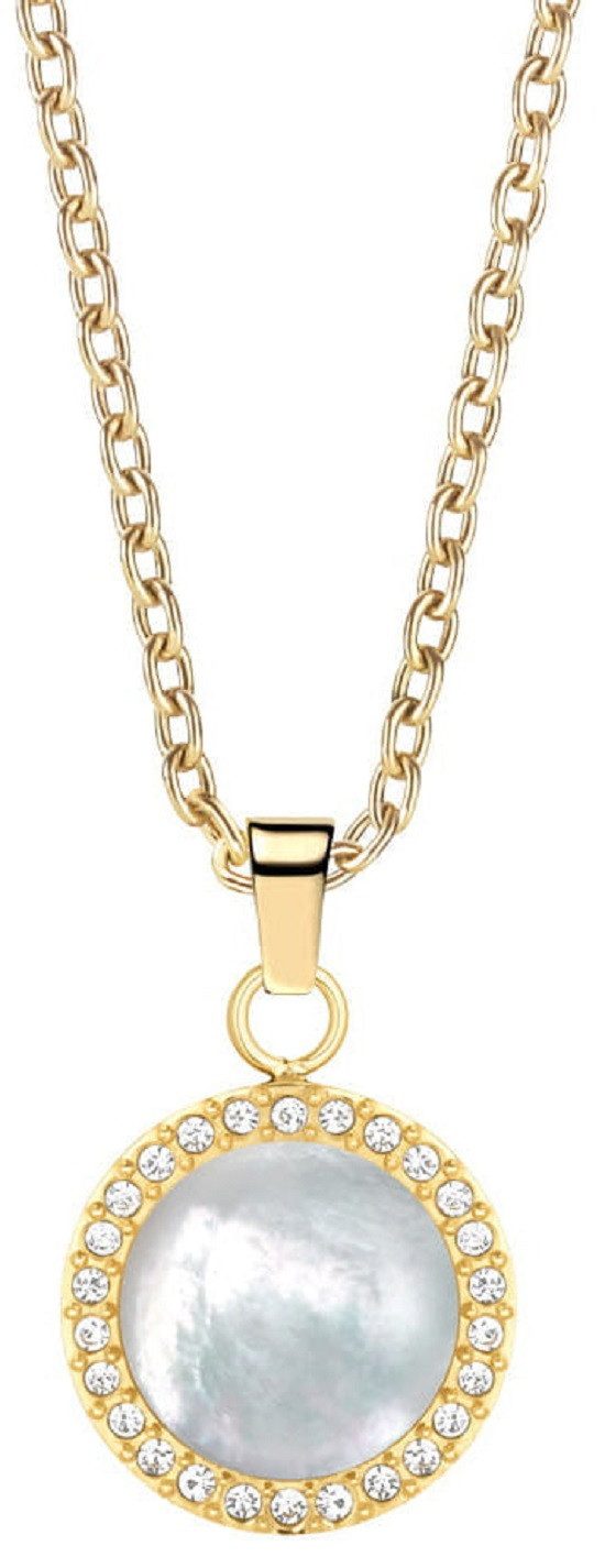 Bering Herzkette Elegante Goldglänzende Halskette mit Schimmerndem Perlmutt-Anhänger