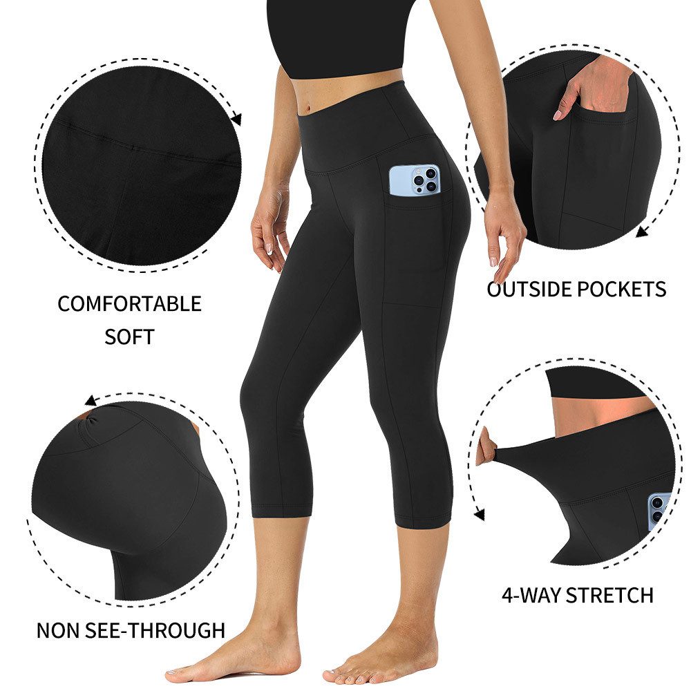 Blusmart 7/8-Leggings Damen-Yoga-Caprihose mit hoher Taille und Taschen (Sp günstig online kaufen