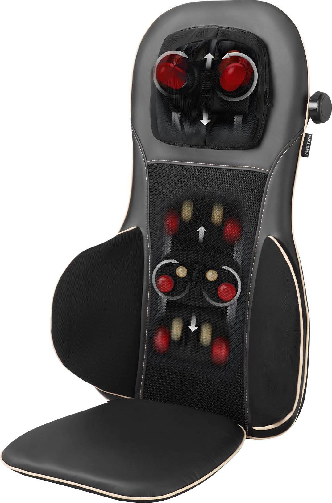 HoMedics Massagesitzauflage Max 2.0 Premium Shiatsu Massageauflage als  Nacken- und Rückenmassagegerät mit Wärmefunktion, Vibrationsmassage 