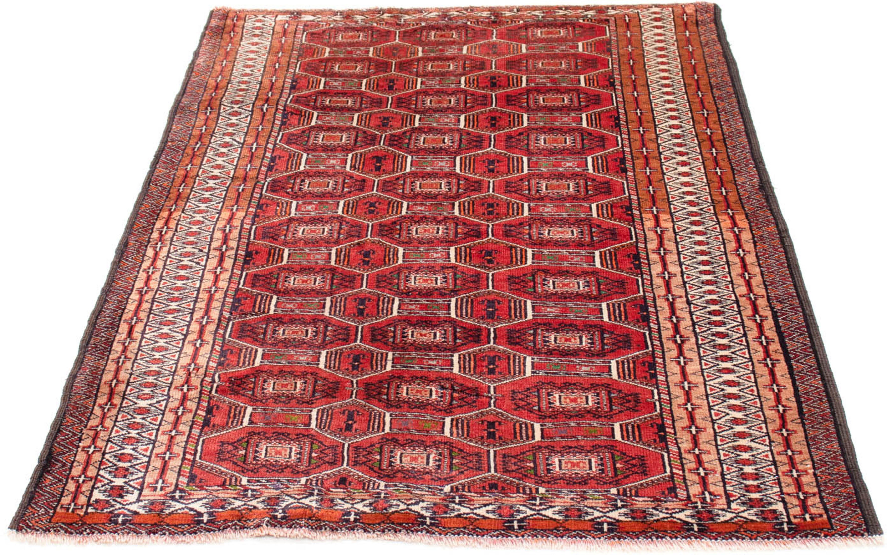 Orientteppich Belutsch - 134 x 94 cm - dunkelrot, morgenland, rechteckig, Höhe: 8 mm, Wohnzimmer, Handgeknüpft, Einzelstück mit Zertifikat