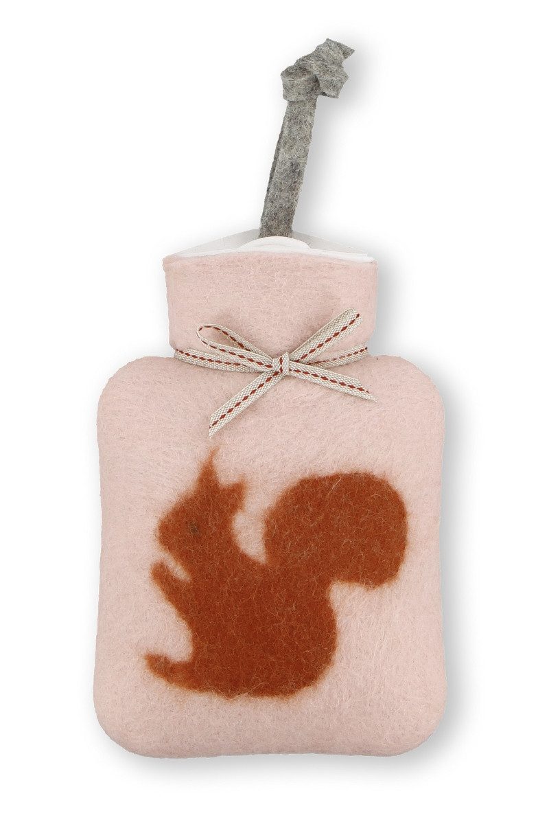 Dorothee Lehnen Wärmflasche Mini-Wärmflasche - EICHHÖRNCHEN - dusty rose, wollweiß
