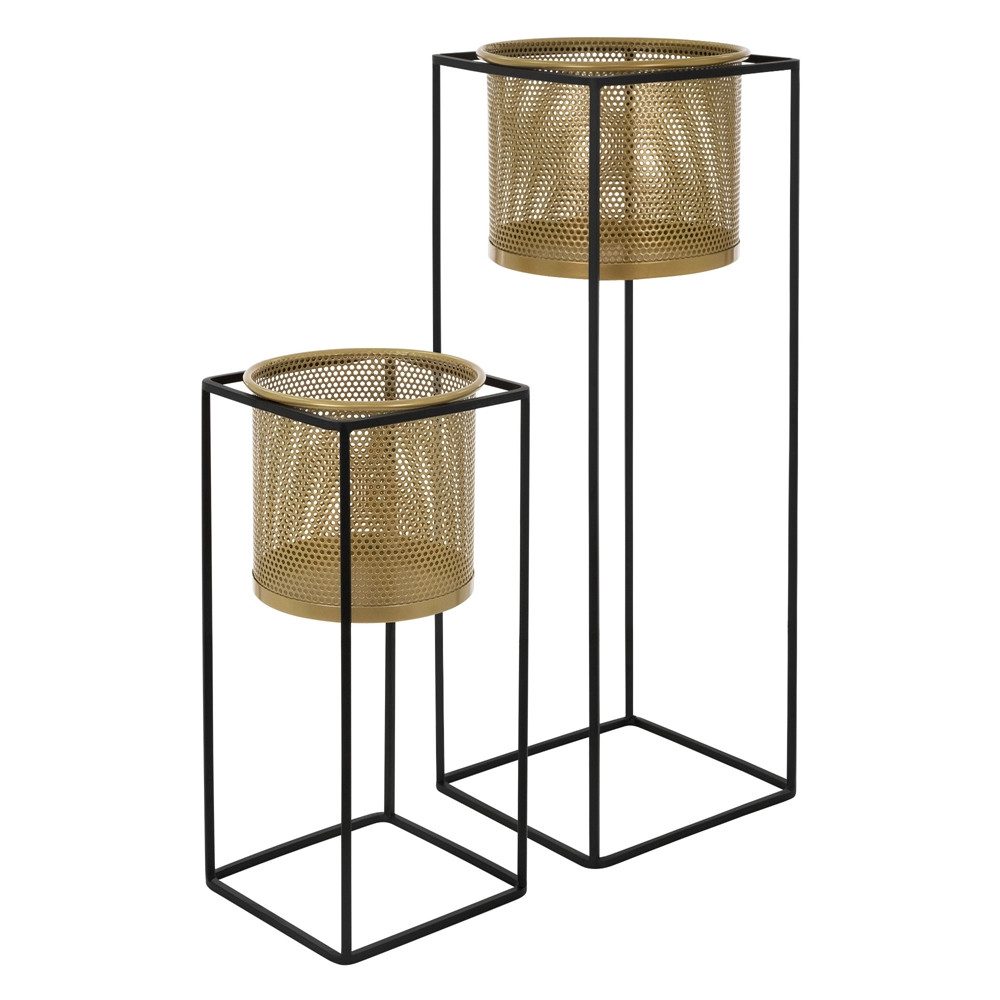 Blumenständer Pflanzenständer Set aus Metall Pflanztopf Deko Blumenhocker