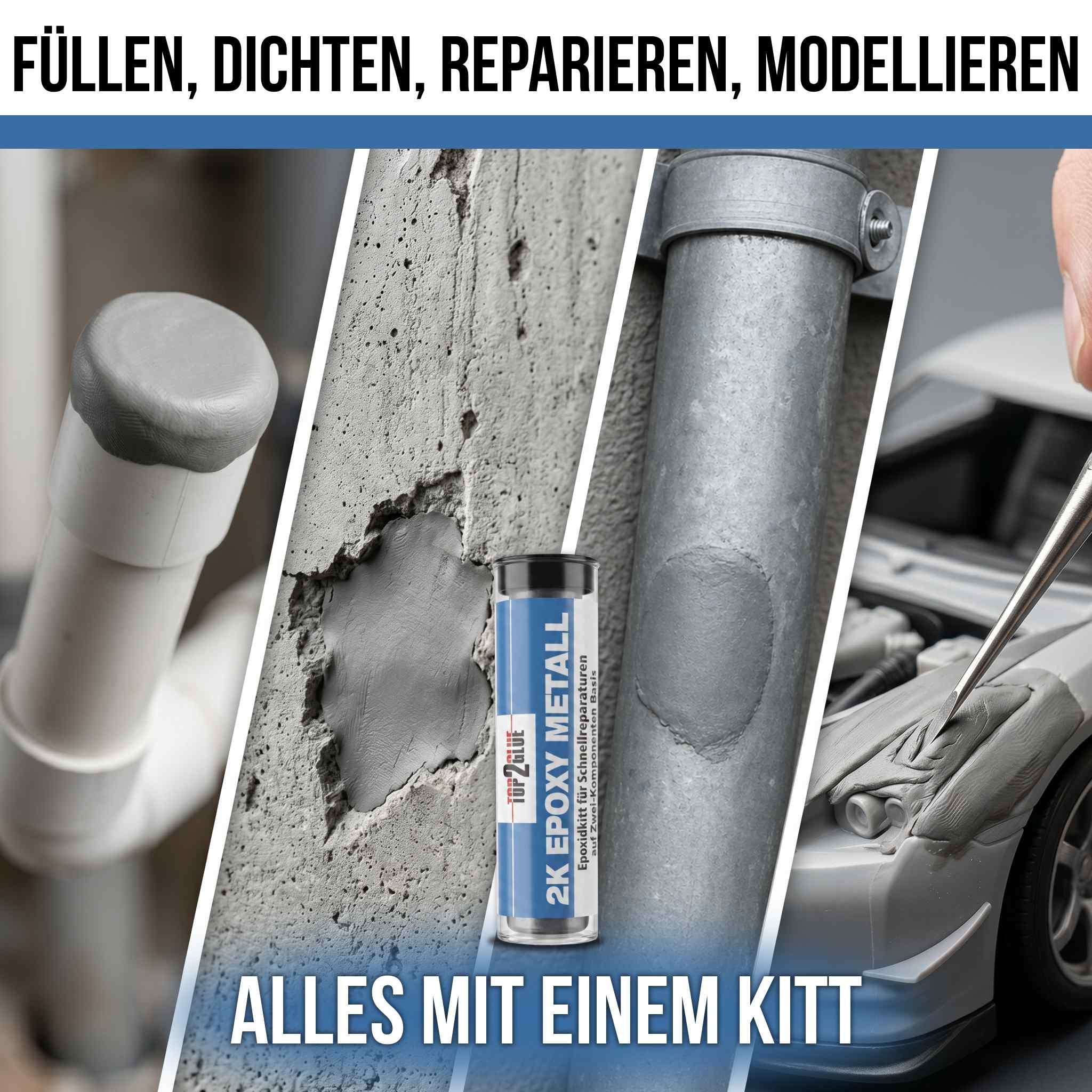 Top2Glue 2-Komponentenkleber Top2Glue 2K Epoxidkitt für Schnellreparaturen Kaltmetall Epoxy Kleber