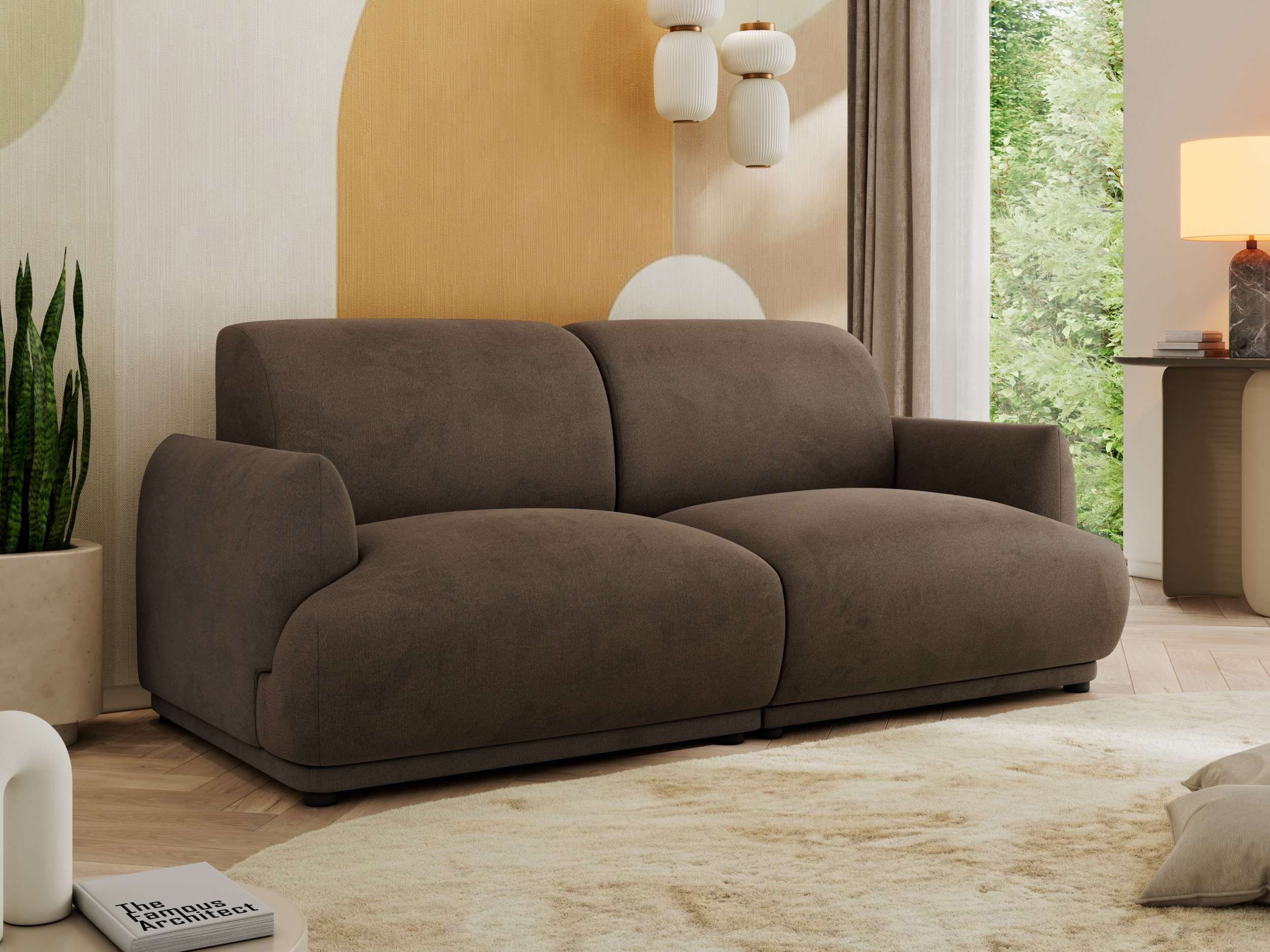 MKS MÖBEL Sofa PUNTA, Polsterbett 3-Sitzer, feststehend, HR-Schaum, Wellenfedern, modernes Design