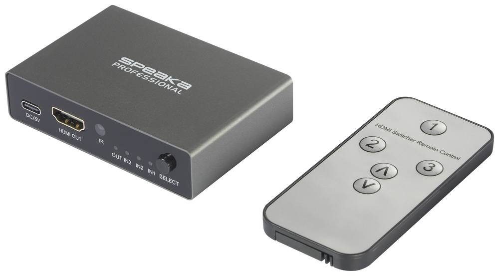 SpeaKa Professional SpeaKa Professional SP-HDS-210 3 Port HDMI-Switch UHD  8K @ 60 Hz, UHD Netzwerk-Adapter