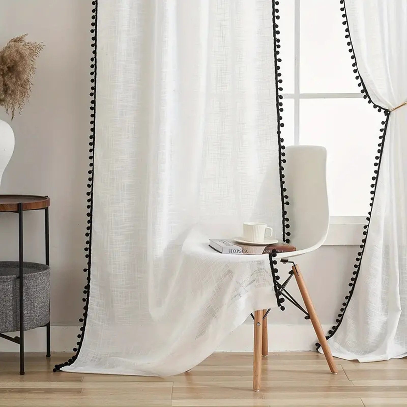 BTTO V&G Scheibengardine Retro Vorhänge,Voile Gardinen mit Stangedurchzug,B günstig online kaufen