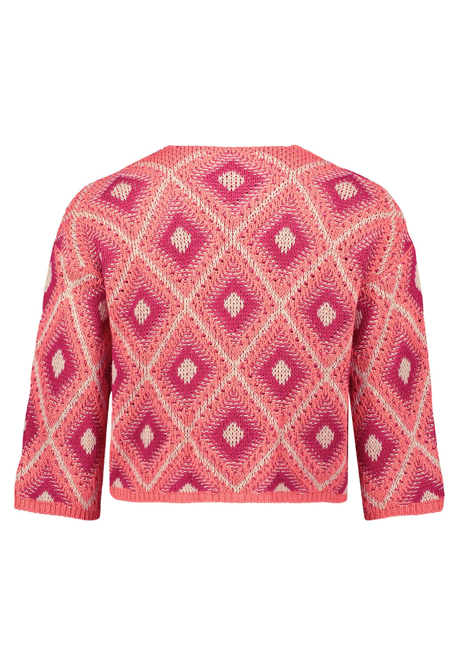 Cartoon Strickjacke Damen mit 3/4 Arm (1-tlg) Rippbündchen