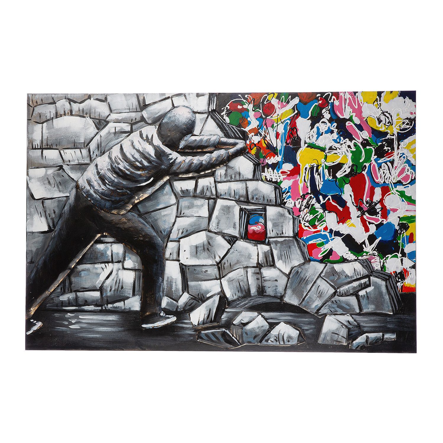 GILDE Bild VERSTECKTE KUNST Bild - grau - Metall - H. 80cm x B. 120cm - Deko, (1xBild), Dekoration - Wohnzimmer Изображения - Wandbild Modern