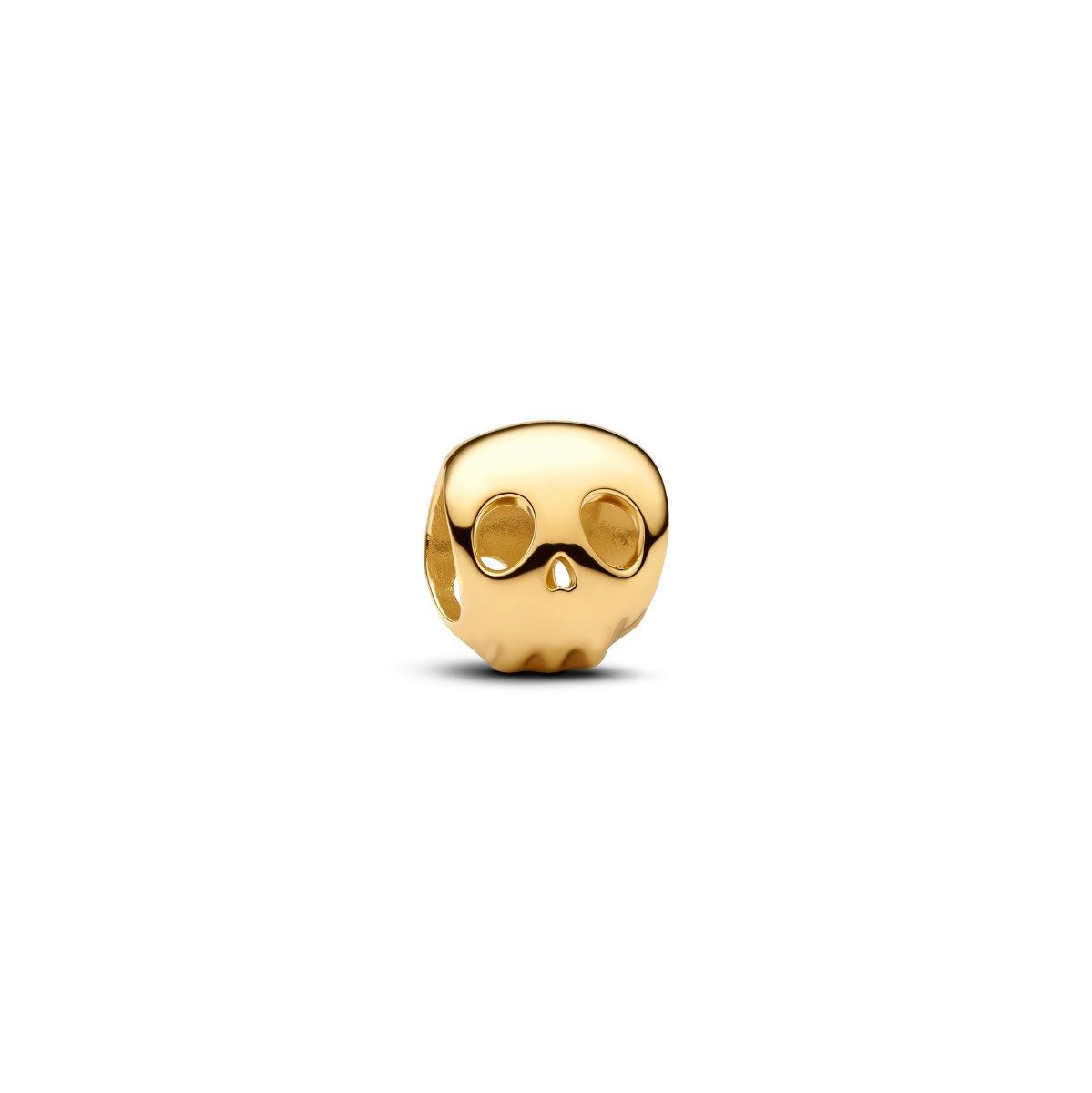 Pandora Charm-Einhänger Pandora Mini-Charm Damen Totenkopf 14 Karat Vergoldet 764518C00