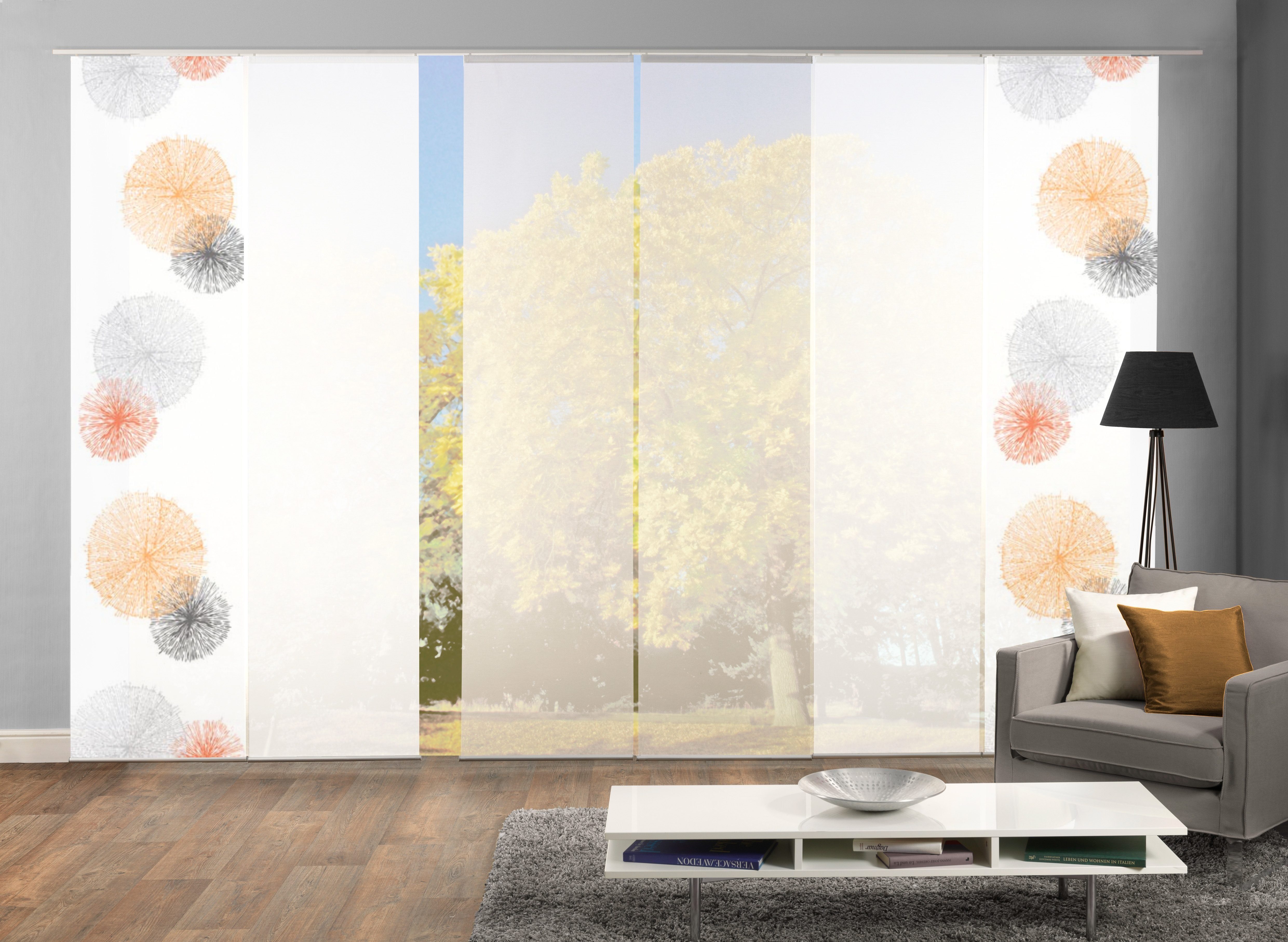 HOME WOHNIDEEN Schiebegardine "SCOPPIO" Klettband 6 Stk. tlg. HxB: 245x60, günstig online kaufen