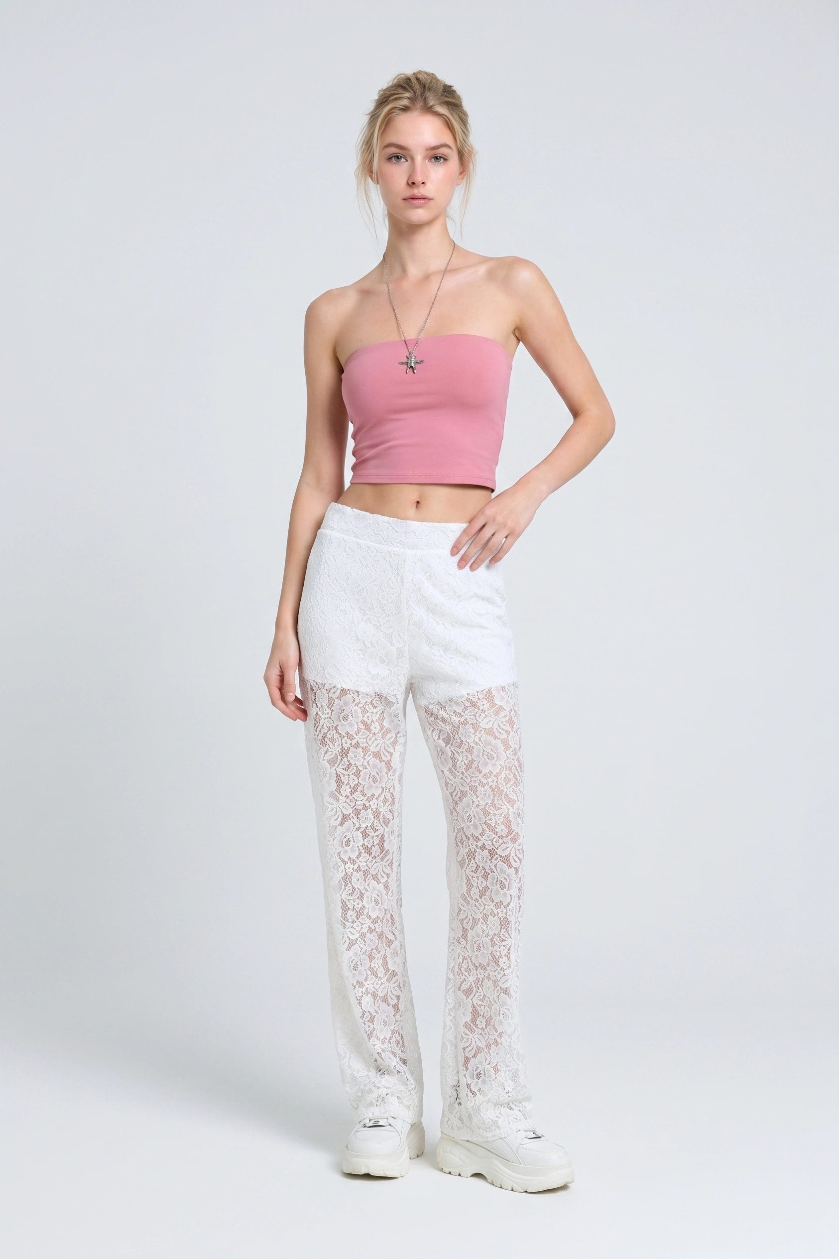 Alexa Dash Bequeme Jeans Spitzenstruktur Weite Hose