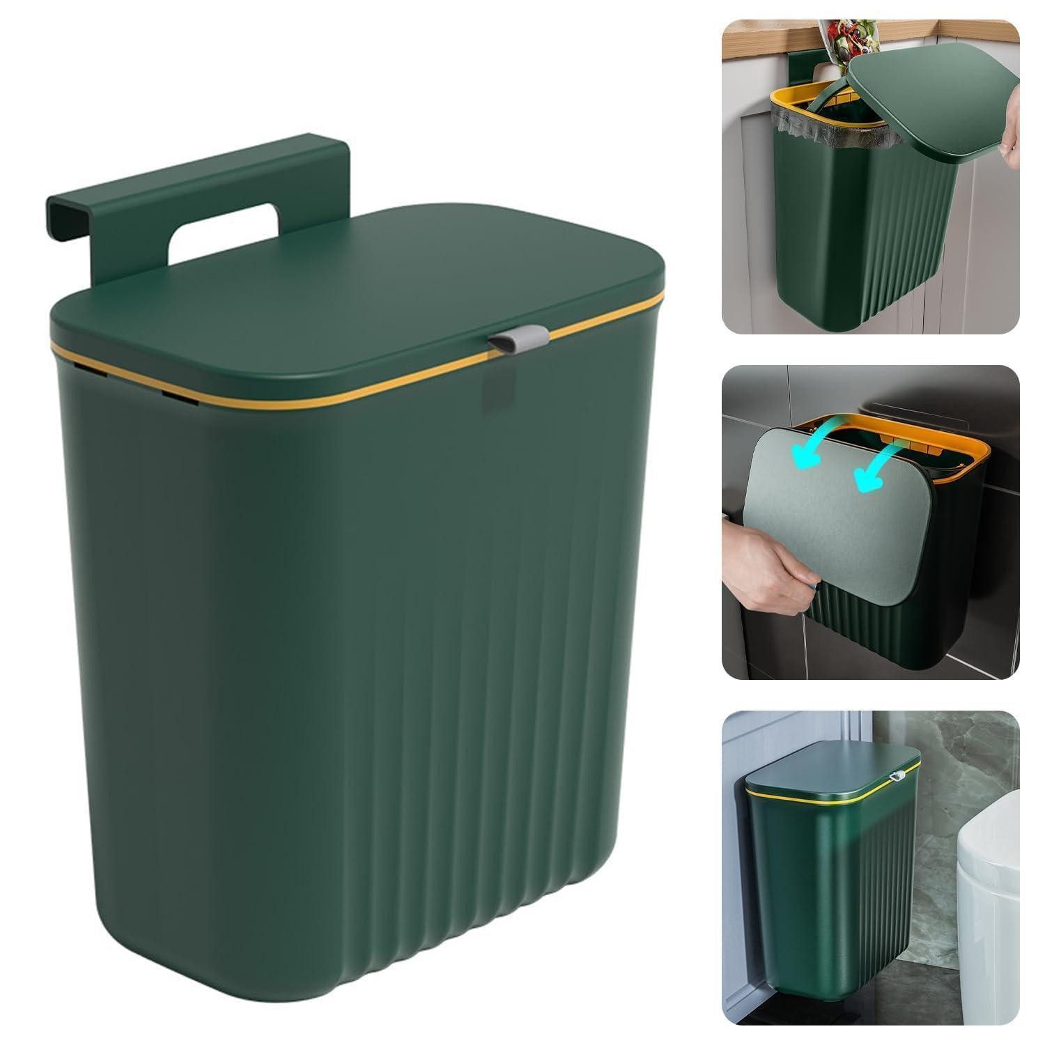 LuxusKollektion Biomülleimer Mülleimer Küche Hängend 9L Dunkelgrün