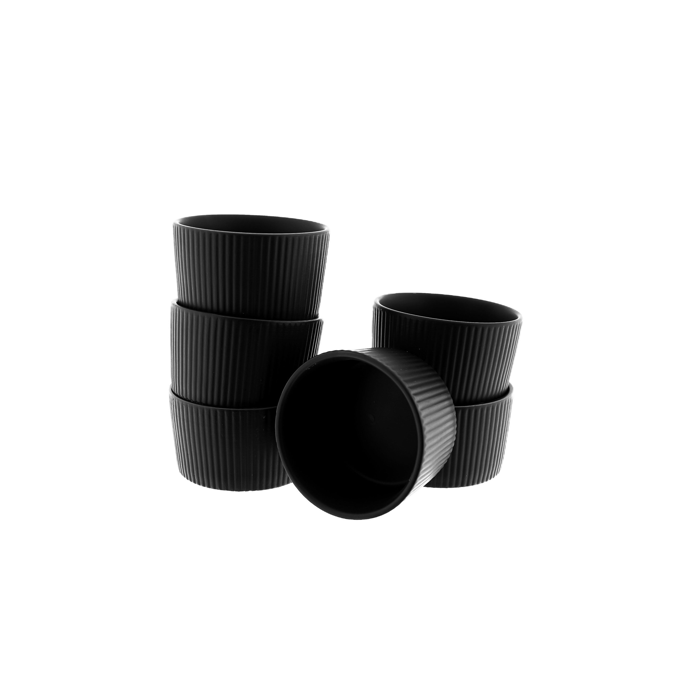 Almina Muffinform Dessertschalen 6er Set aus Porzellan - Riffel Design