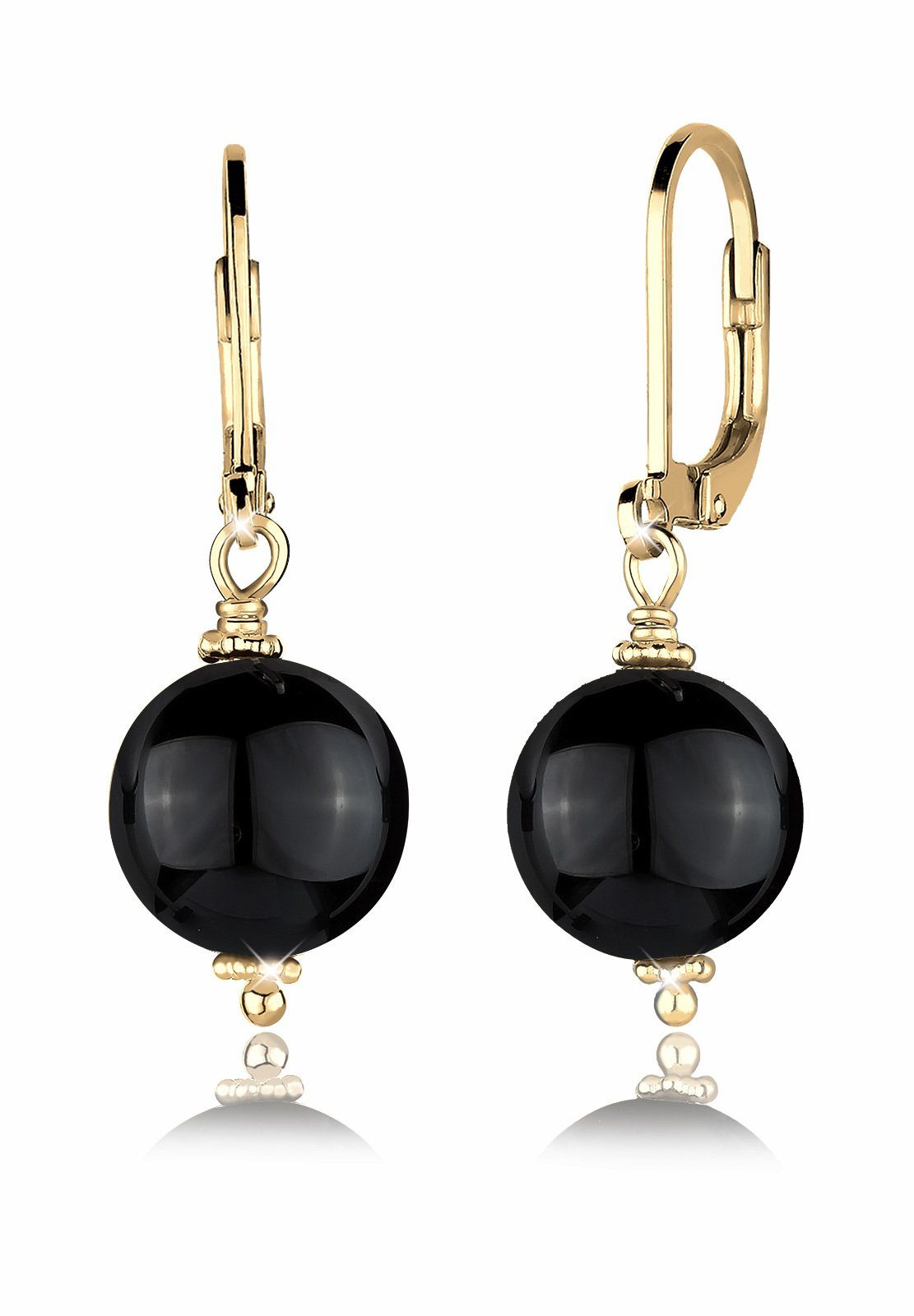 Paar Ohrhänger Elli Ohrringe Onyx Edelstein Basic Klassisch 925 Silber