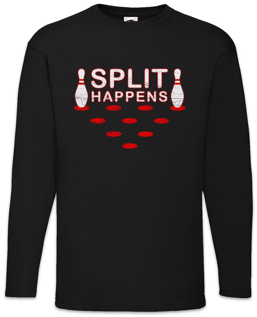 Langarmshirt Split Happens Langarm T-Shirt Gamer Gaming Games Fun Let's Bowl Sport