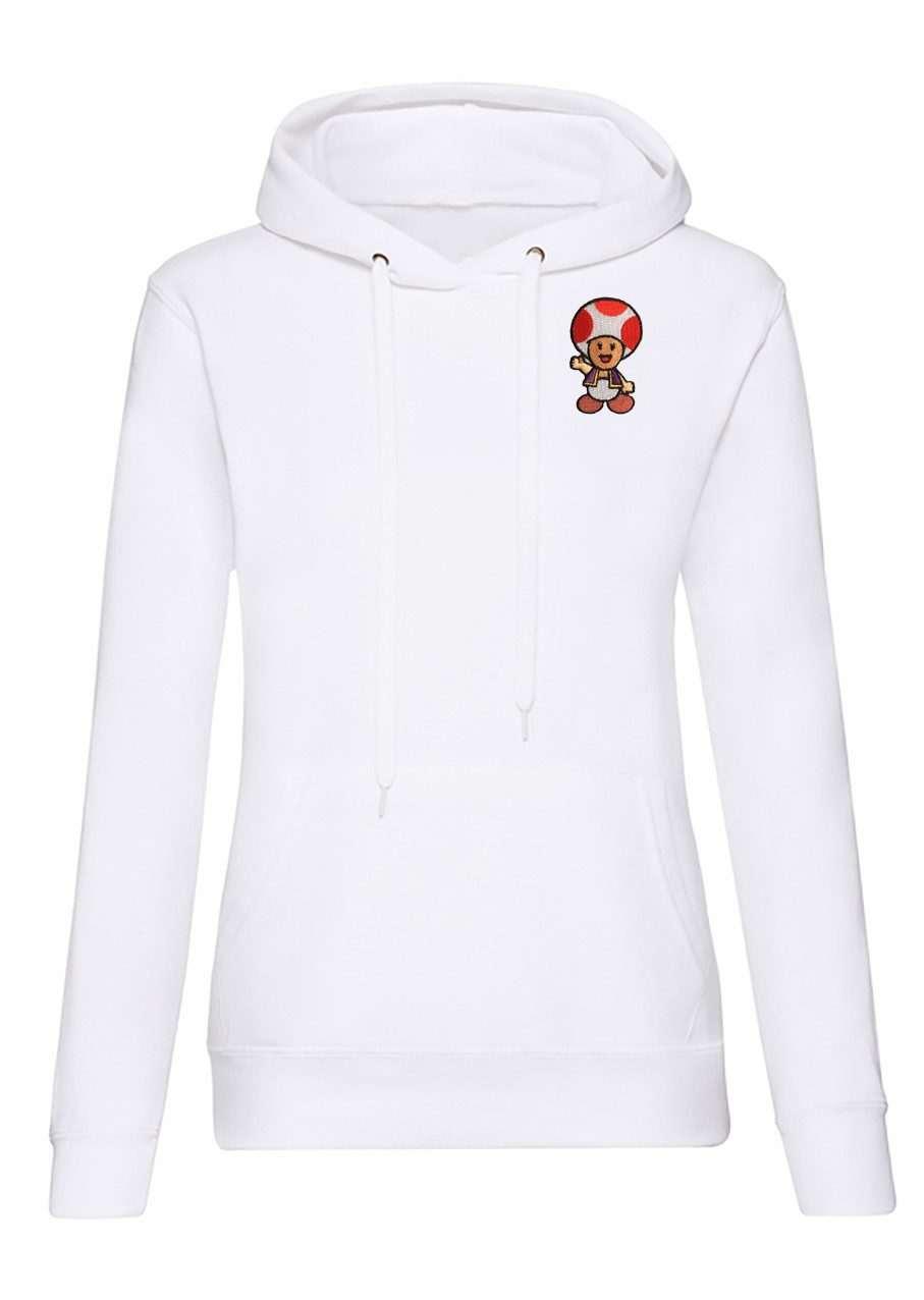 Blondie & Brownie Hoodie Toad Mario Luigi Patch Hoodie Retro Gaming Streetwear damen Fit (Einzelstück, Einzelartikel) Toad Patch Hoodie Streetwear Classic