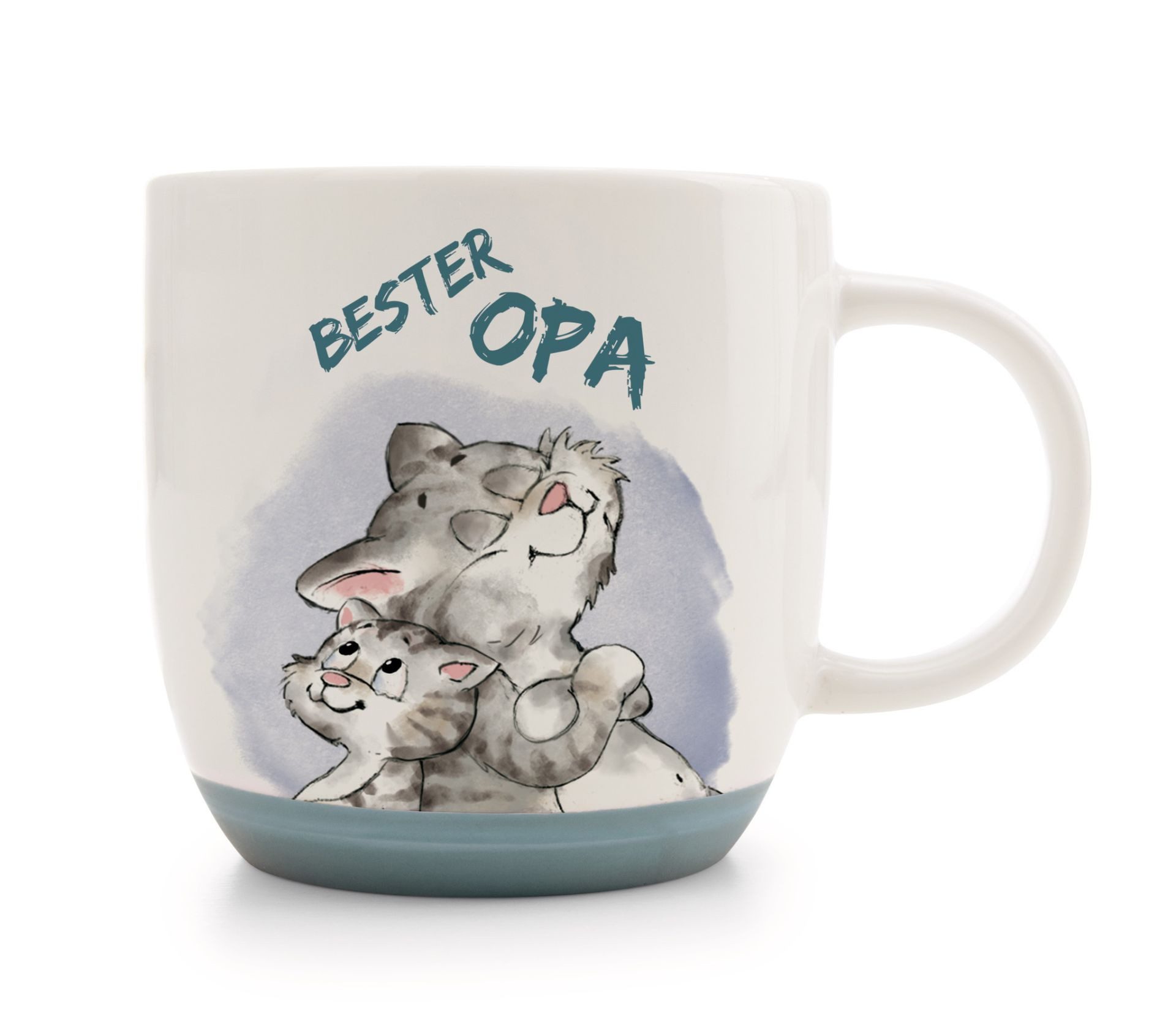 Nici Tasse Nici Katze "Bester Opa" weiß/blau 400 ml