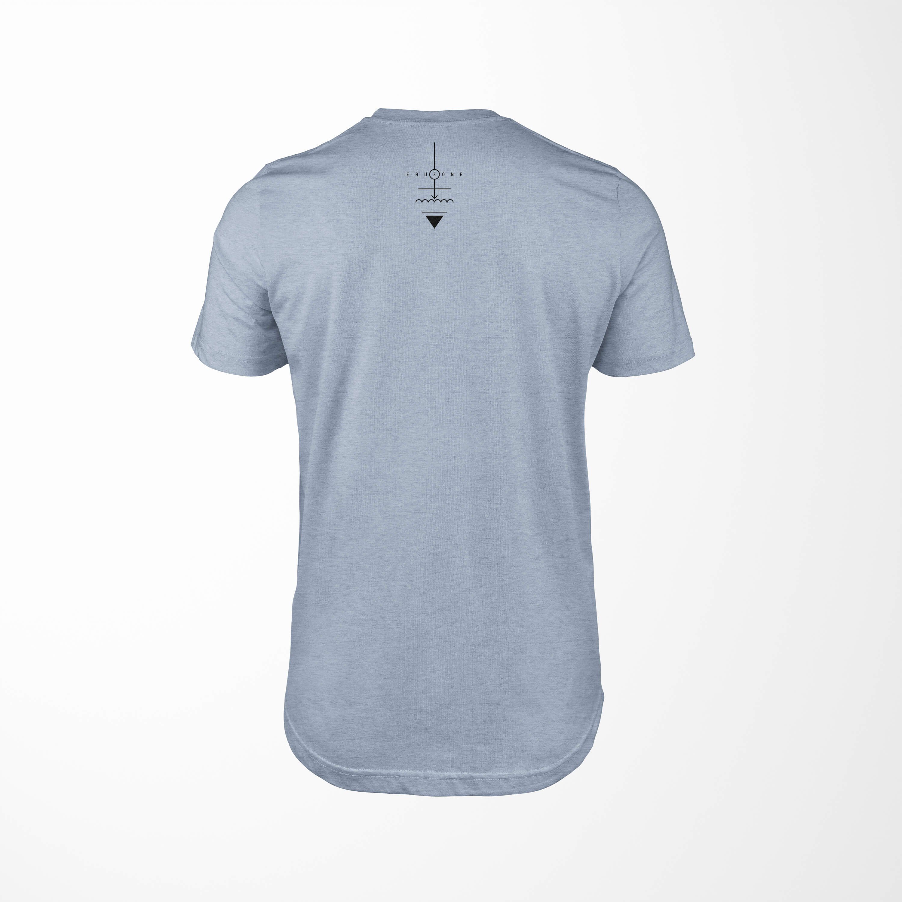Struktur Serie T-Shirt Tragekomfort T-Shirt Premium No.0067 Stonewash Sinus Symbole Art Denim angenehmer Alchemy feine
