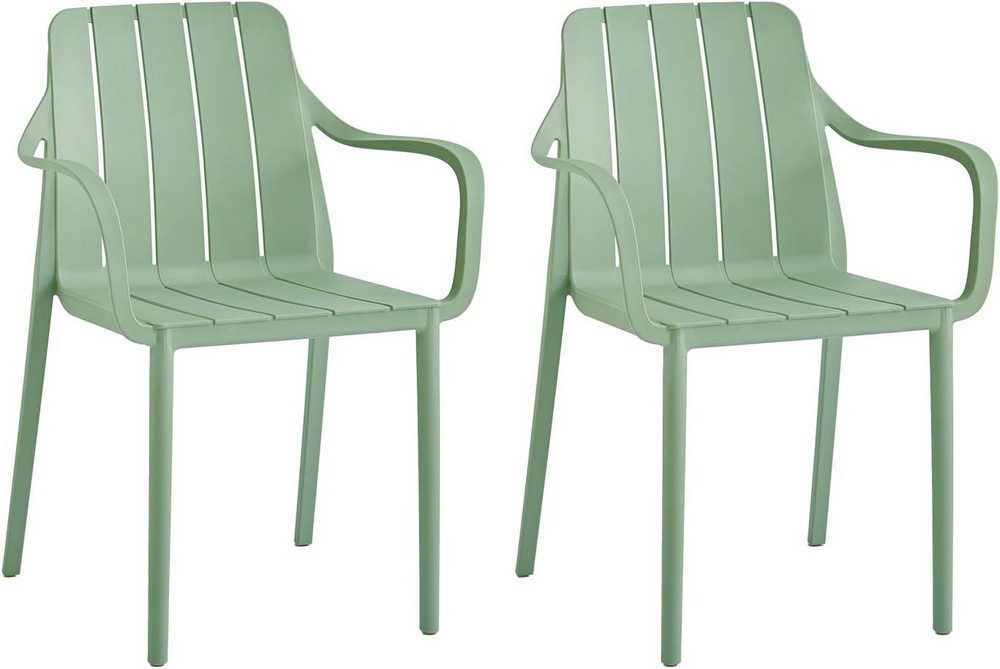 VORTIVO Gartenstuhl stapelbar – wetterfest, bis 200 kg, für Balkon, Terrasse & Esszimmer (2er-Set), bis zu 200 kg belastbar