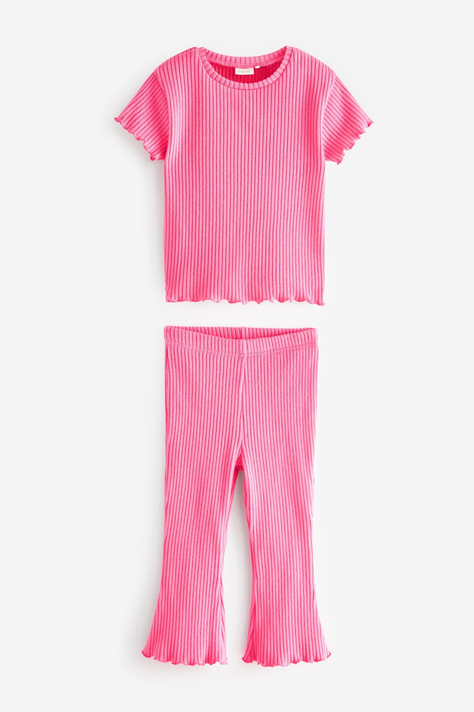 Next Shirt & Leggings Geripptes Set Pink (2-tlg) ausgestelltes