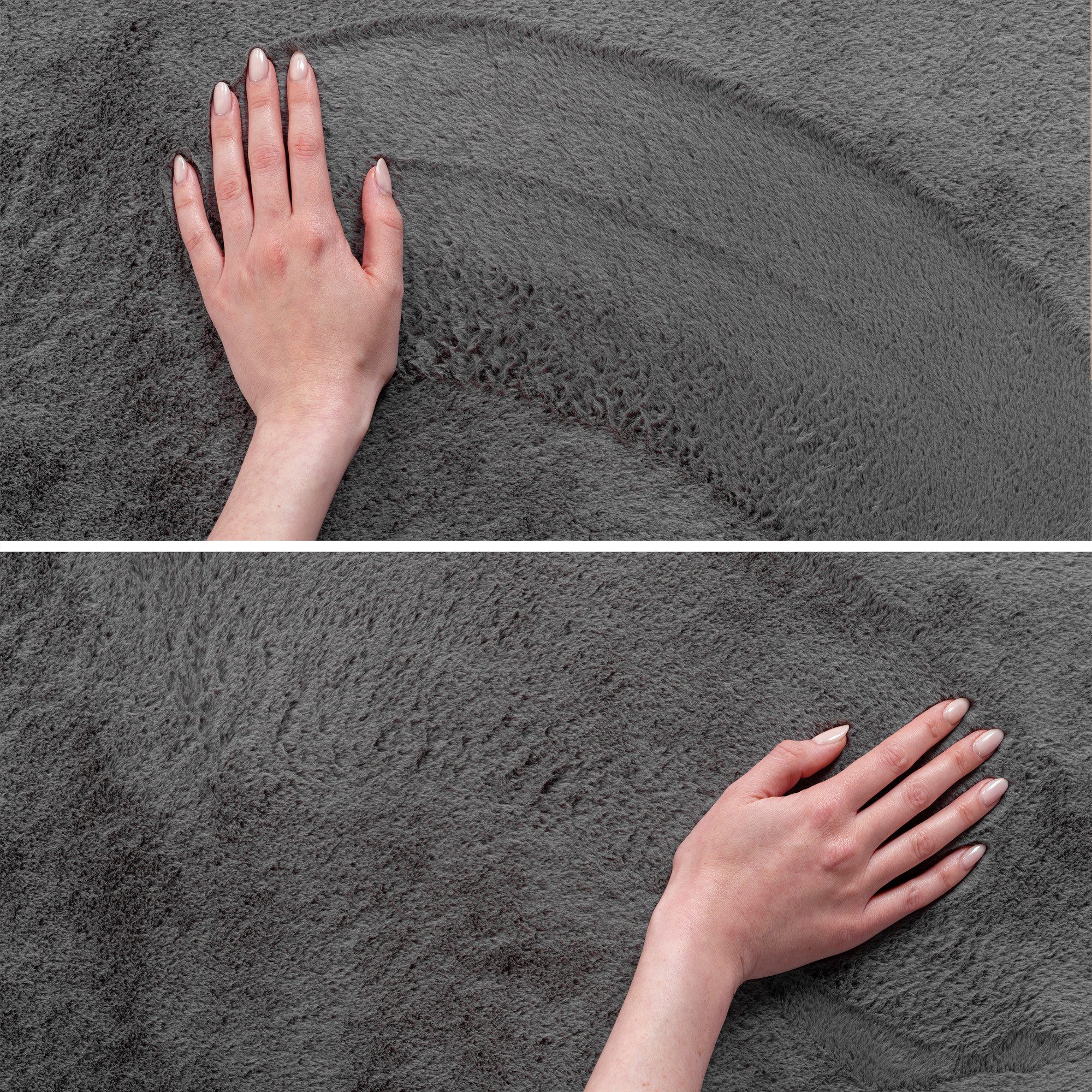 Teppium Teppich Unicolor - Einfarbig, Rund, Höhe: 11 mm, Kurzflor Teppich Anti-Rutsch Rückseite Waschbar Flauschiger
