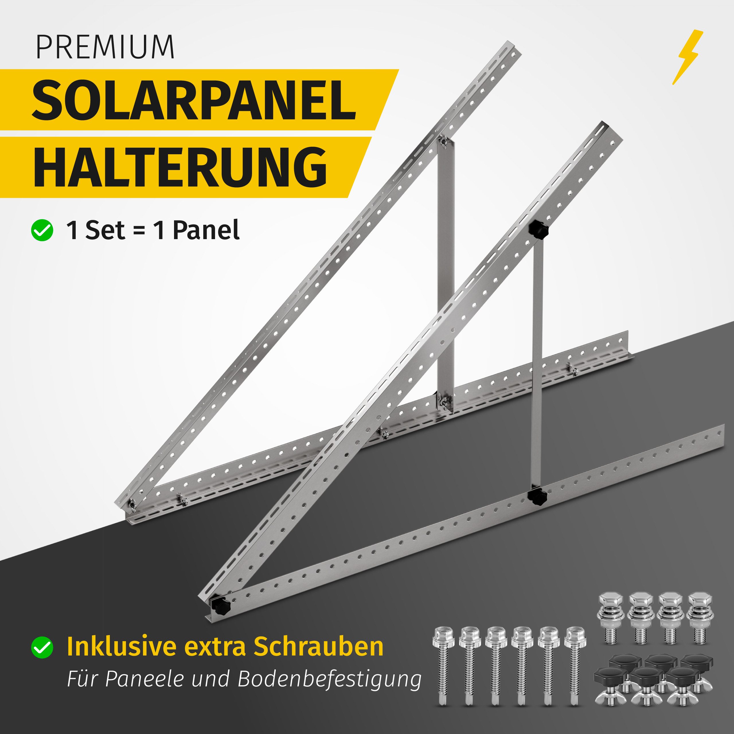 avoltik Solarmodul-Halterung Solarmodul Halterung für Flachdach Wand 0°-90° Alu Aufständerung, (Solarmodul Halterung für Flachdach Wand 0°-90° Alu Aufständerung, Solarmodul Halterung für Flachdach Wand 0°-90° Alu Aufständerung, Farbe silber oder schwarz (je nach Auswahl)