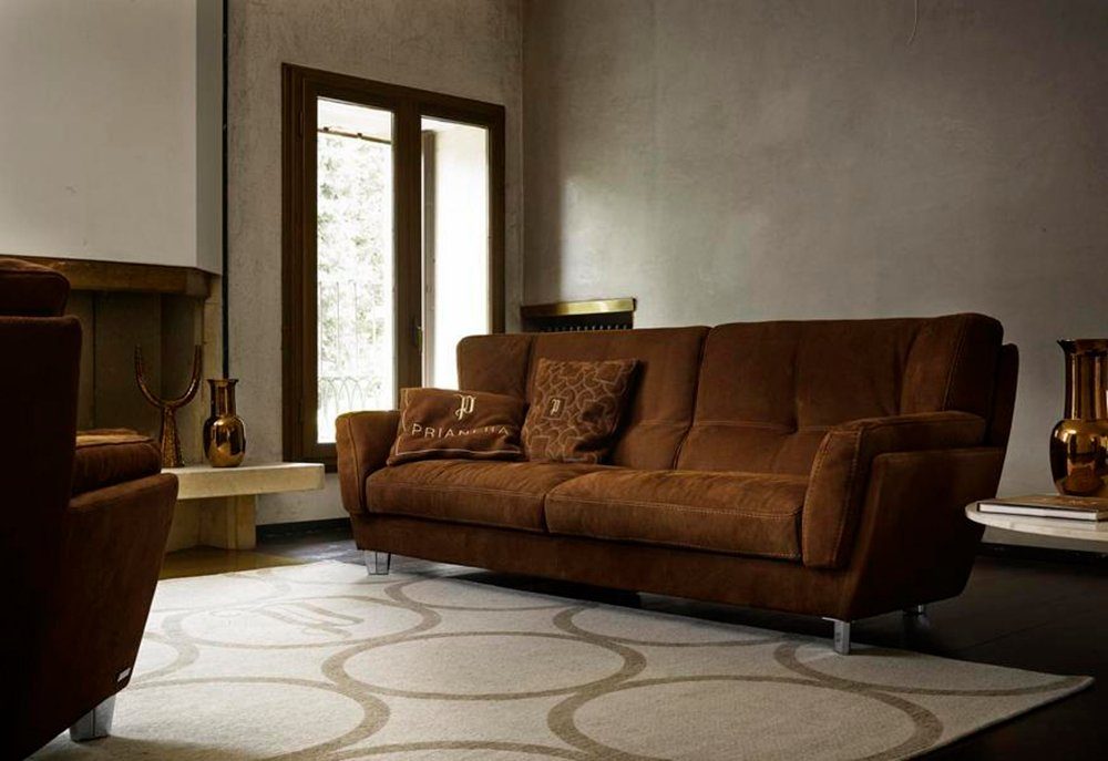 JVmoebel Sofa Sofas Moderne 3 Couch Leder + Sitzer Gruppe Braun 2 Set Couchen Sofagarnitur