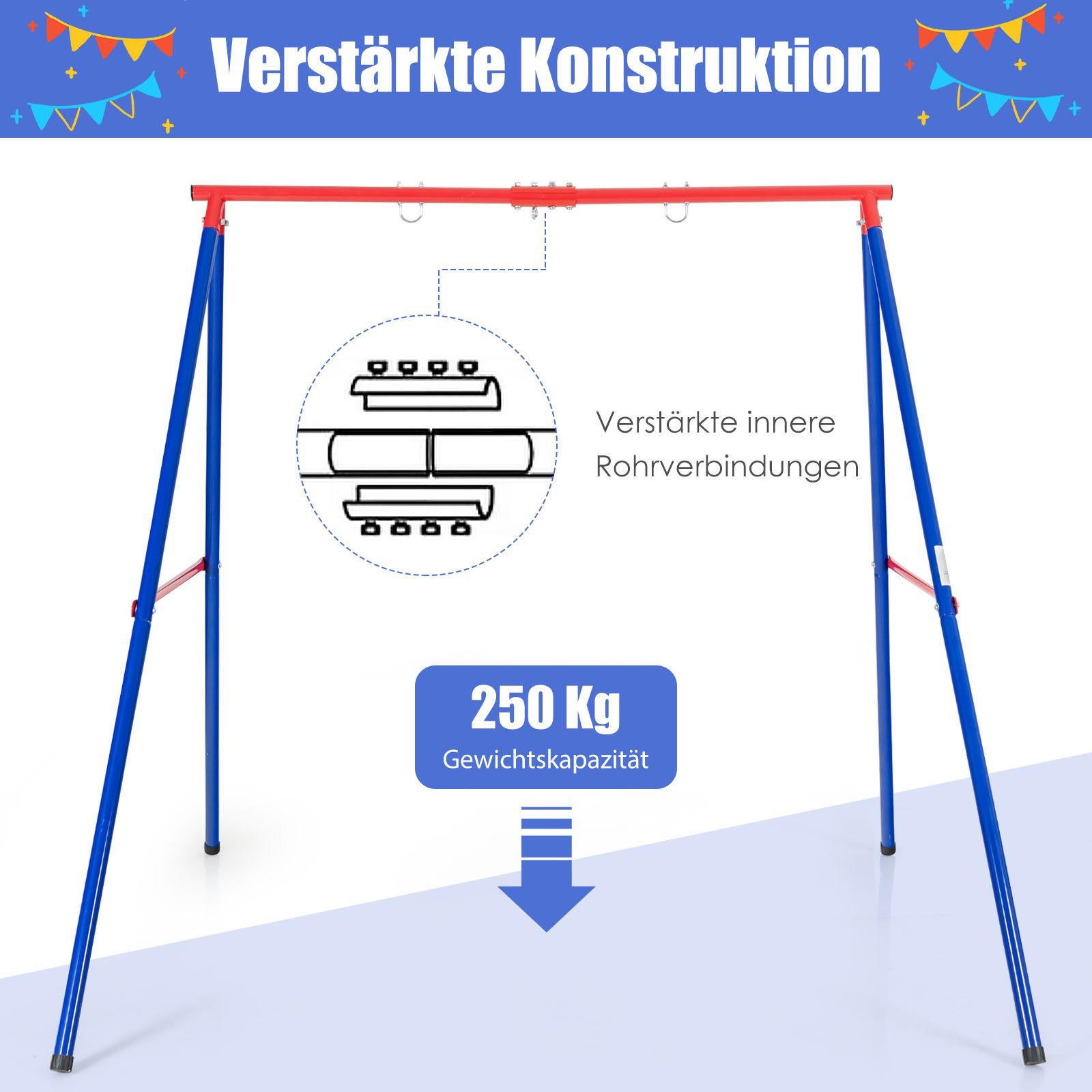 COSTWAY Einzelschaukel, (1-tlg), Schaukelgestell Metall günstig online kaufen