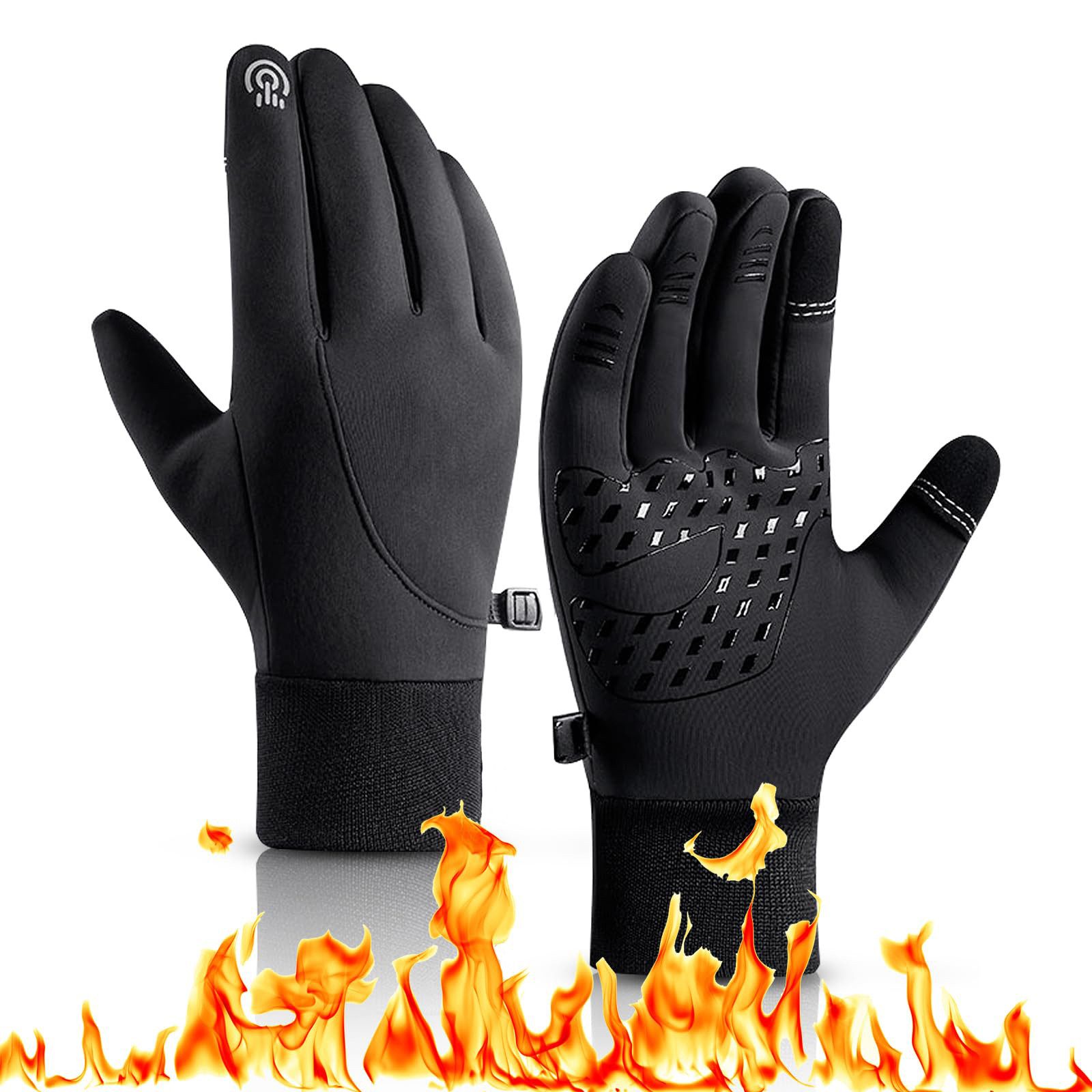nsihing Fleecehandschuhe Herren Damen Winter Outdoor Touchscreen Handschuhe Fahrradhandschuhe Wasserdicht Winterhandschuhe Thermo Winddicht Ski