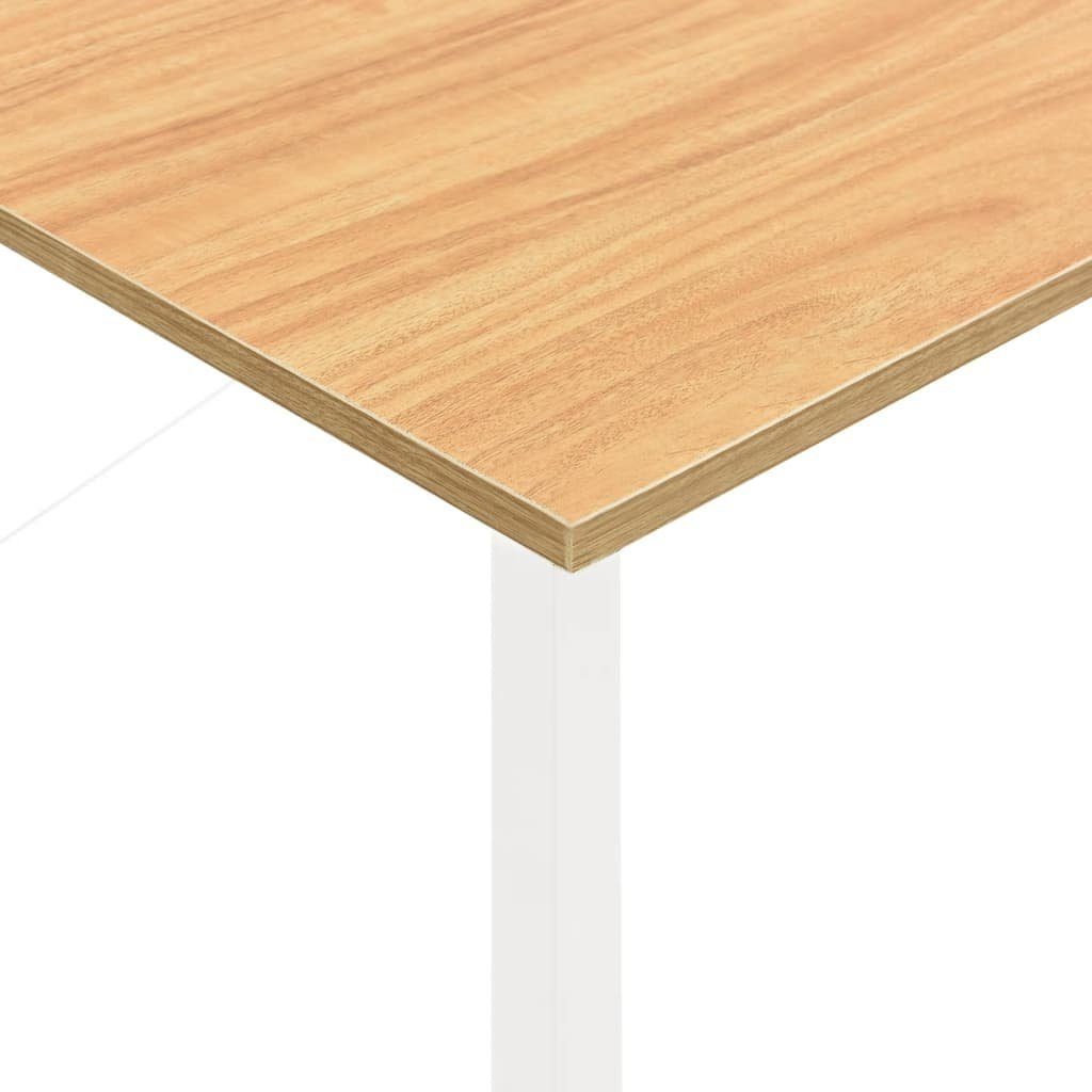 Schreibtisch vidaXL Eiche and oak and oak light white light 105x55x72 MDF | Weiß und Computertisch cm Hell Metall white und