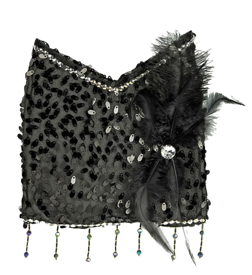 Das Kostümland Kostüm Charleston Pailletten Handtasche, Schwarz