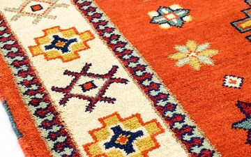 Wollteppich Kazak Teppich handgeknüpft orange, morgenland, rechteckig, Höhe: 18 mm