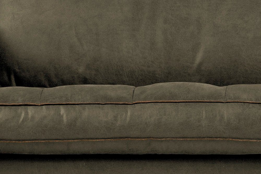 Sofa Rodeo Leder "Classic" Sitzkissen Sofa 2,5-Sitzer BePureHome - Army, gesteppte freistellbar,