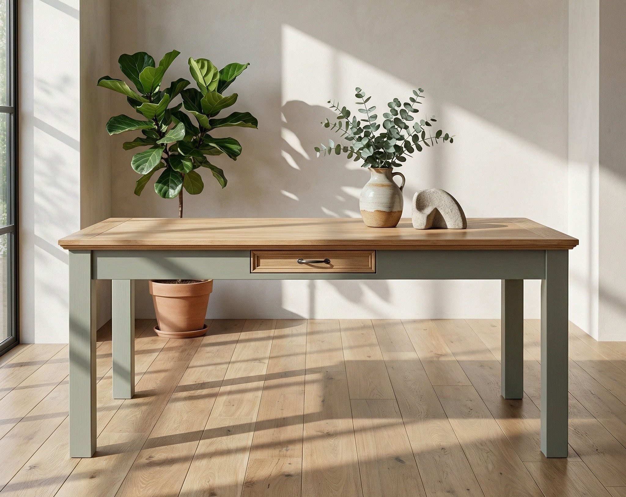 OTTO home Esstisch Selma, mit Schublade, aus massivem Kiefernholz, Breite 140 oder 180 cm