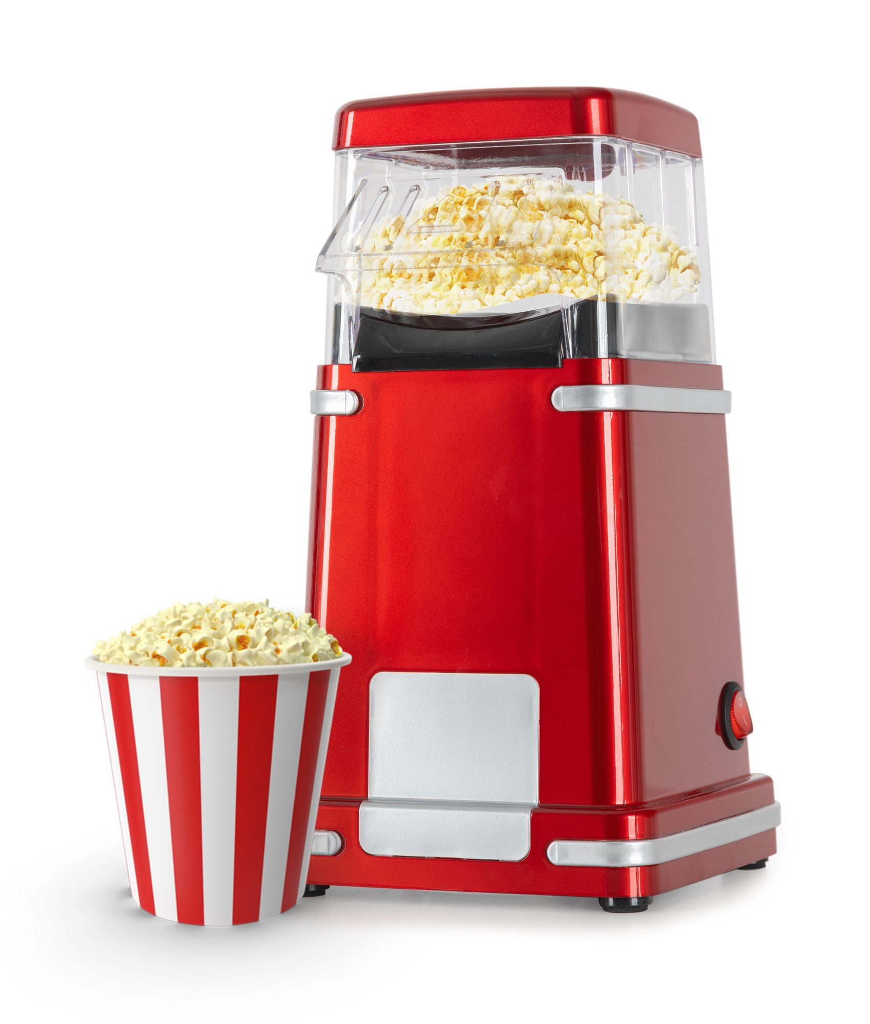 Stagecaptain Popcornmaschine PCM-1200 HA Fettfreie Heißluft-Popcorn-Maschine,  Kalorienbewusster Popcorn-Genuss ohne Fett oder Öl