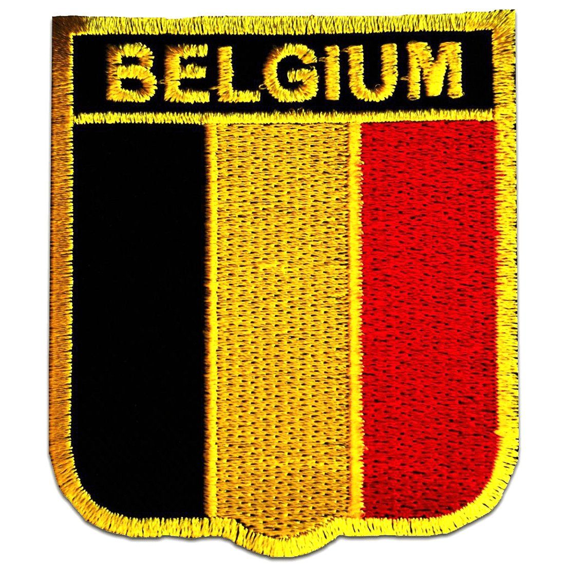 Catch the Patch Aufnäher Bügelbild, Aufbügler, Applikationen, Patches, Flicken, zum aufbügeln, Polyester, Belgien Flagge Fahne - Größe: 6,4 x 7,3 cm