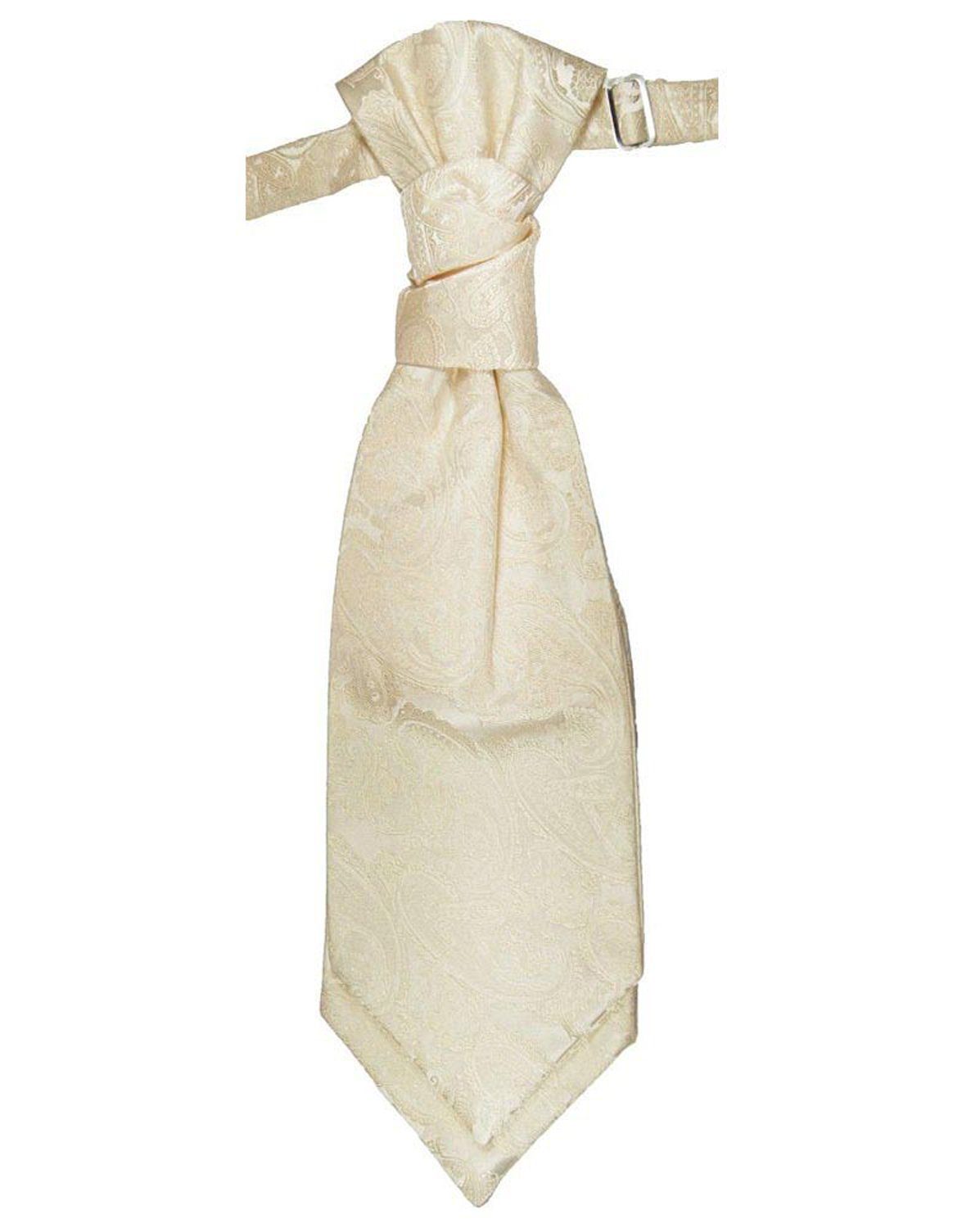 Paul Malone Anzugweste Herren Hochzeitsweste mit Plastron Set 2tlg paisley - Bräutigam (Set, 2-tlg., mit Weste und Plastron) champagner V26, Gr. 48 (XS) – Bild 4 von 5