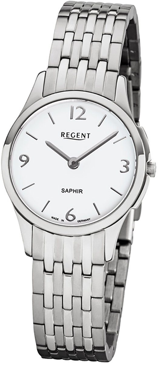 Regent Quarzuhr Regent Damen Uhr GM-1615 Metall Quarz, Damen Armbanduhr rund, klein (ca. 28mm), Metallarmband