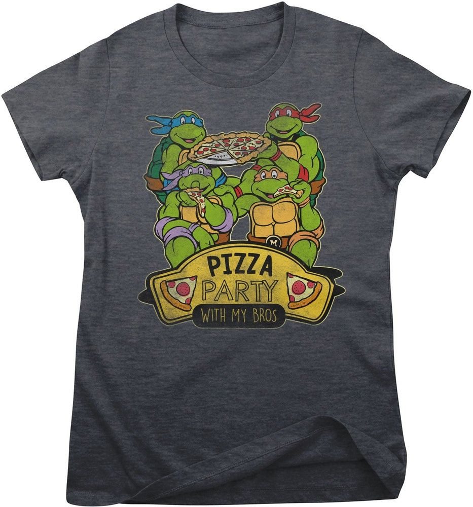 Teenage Mutant Ninja Turtles T-Shirt Pizza Party With My Bros Girly Tee