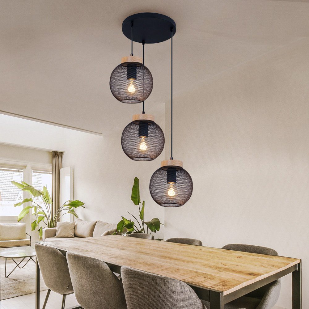 GLOBO LIGHTING Hängeleuchte, Leuchtmittel nicht inklusive, Hängeleuchte schwarz Metall Industrial Pendelleuchte