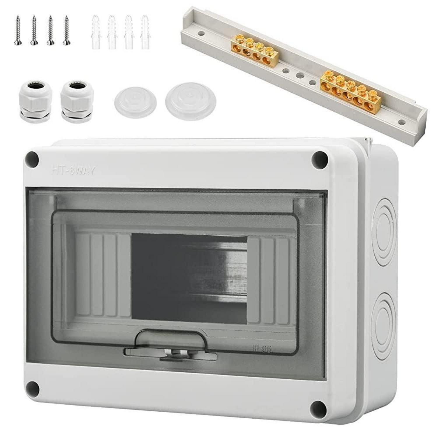 LuxusKollektion Verteilerbox Sicherungskasten Aufputz IP65-1 Reihig 8 Module Feuchtraum