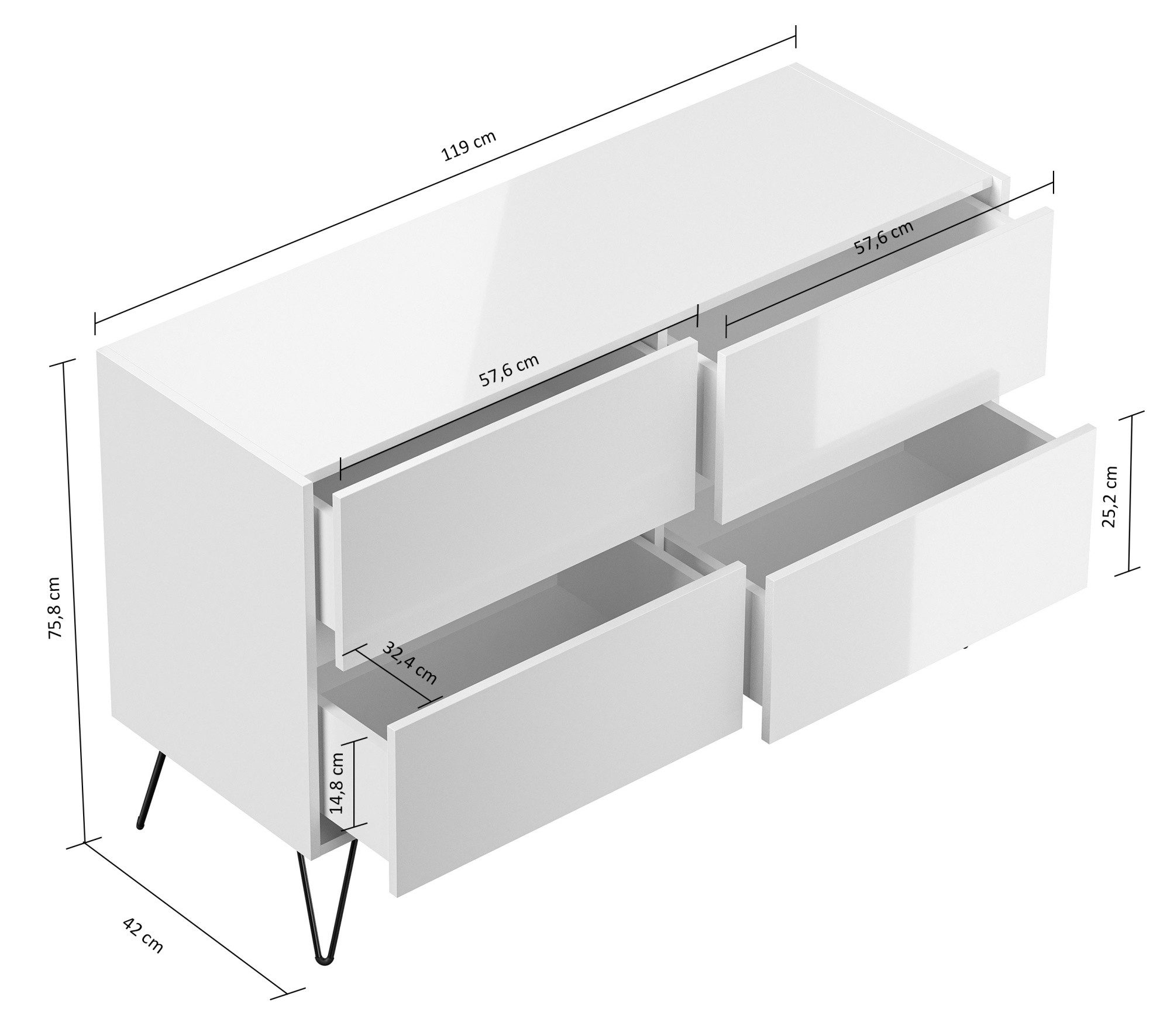 Magnolia Home Sideboard Kommode Dion 120cm günstig online kaufen