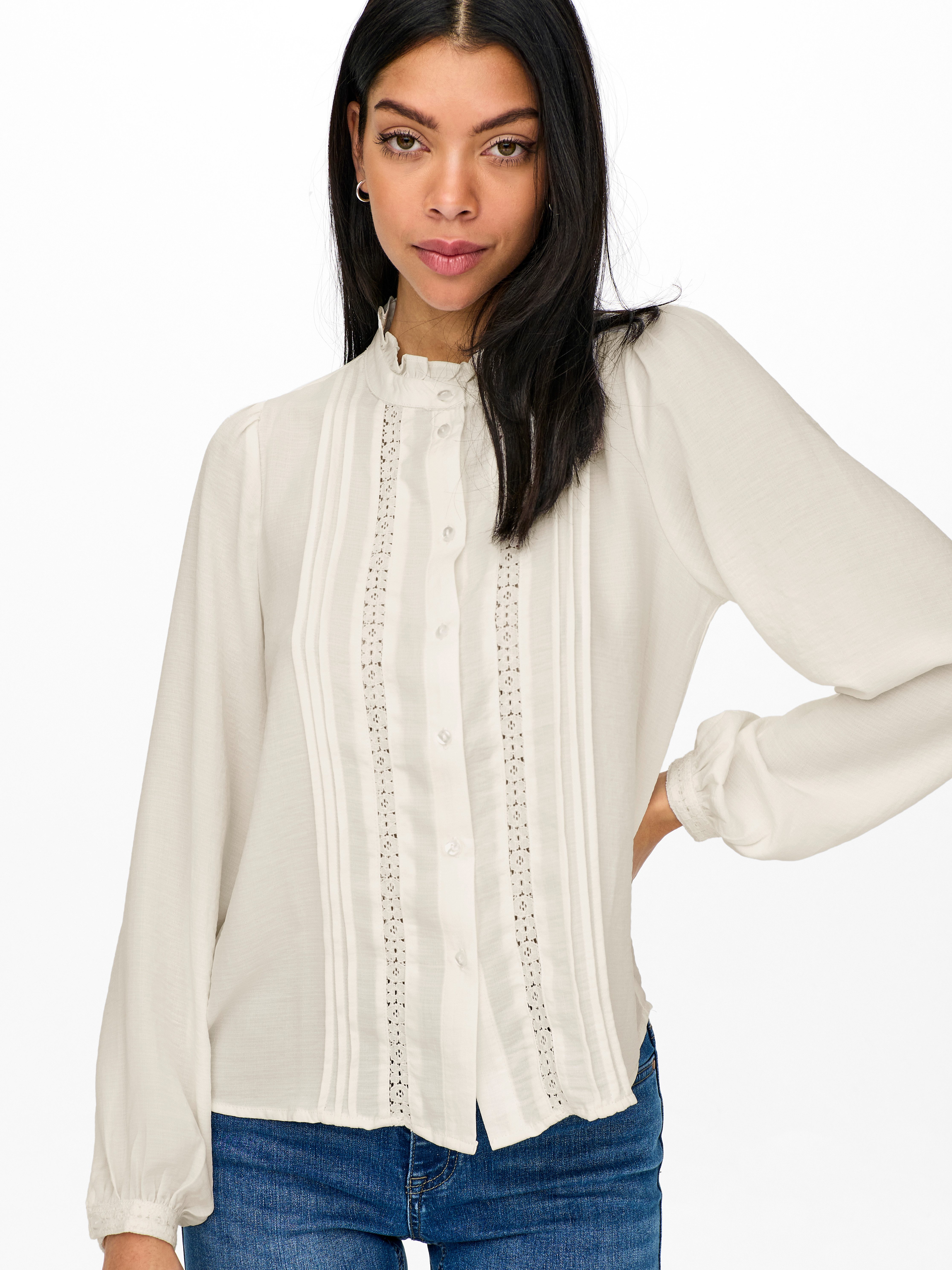 Rüschenbluse JDYELLIS L/S LACE SHIRT WVN NOOS