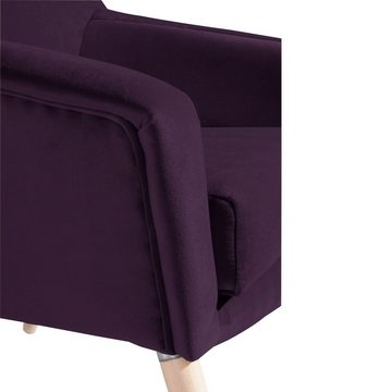58 aufm Kessel Sessel Sessel Kachka Bezug Samtvelour Buche natur / purple 21054 (Sparpreis inkl. Kostenlosem Versand, 1-St), hochwertig verarbeitet,bequemer Sitz