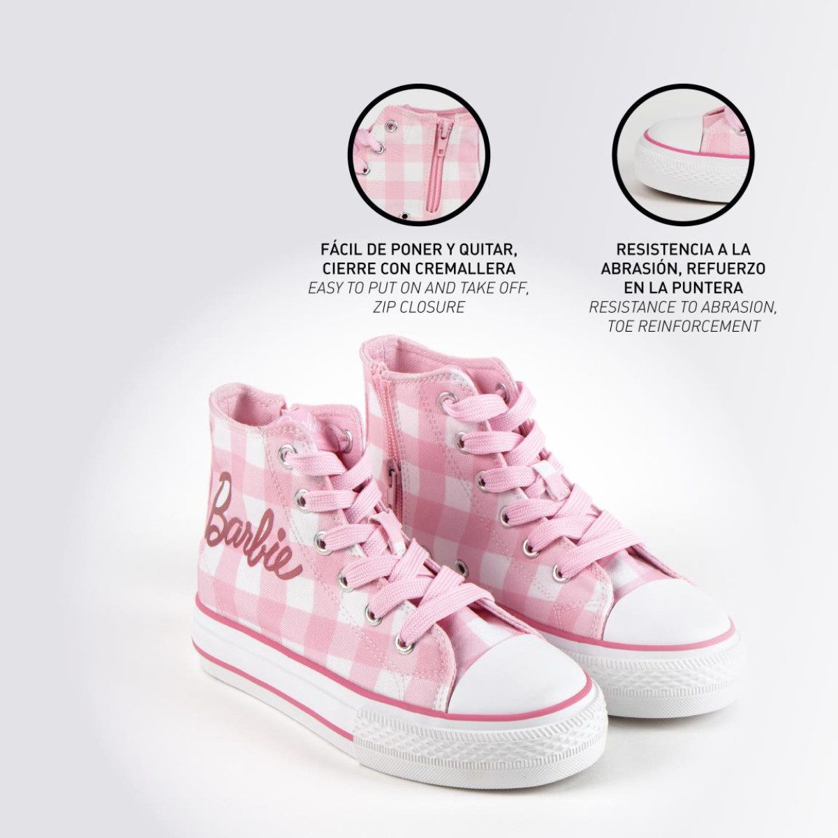 Cerda Barbie Freizeitschuhe Mädchen Bequeme Canvas Sneaker Kinder Sneaker (Barbie, Einzelartikel)