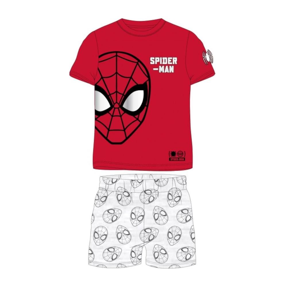 Pyjama Kurzer Jungen-Pyjama „Spider-Man“ rot/grau, Größen 98 bis 128