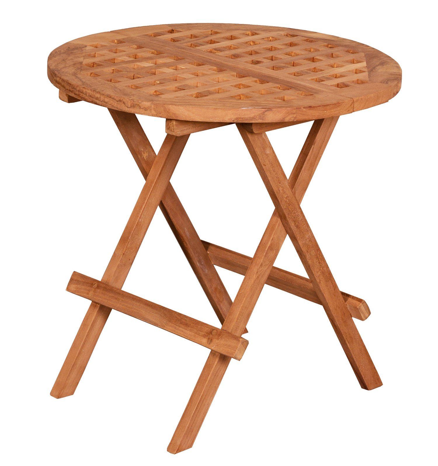 bene living Gartentisch Dorset Ø 50 cm, vielseitige Verwendung, einklappbar, ästhetisches Loch-Design