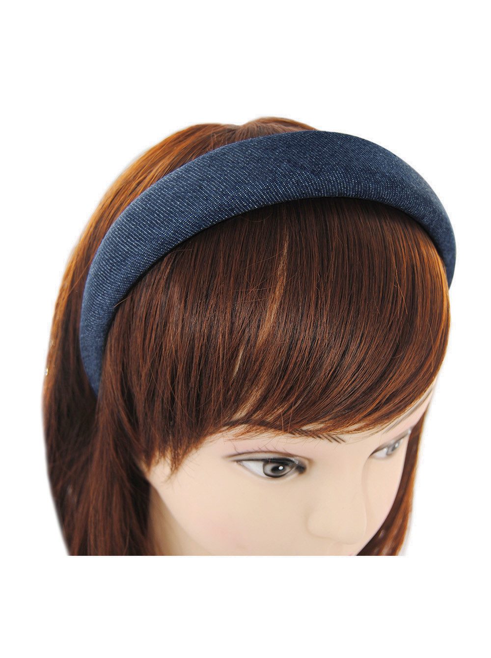 axy Haarreif Breiter gepolsterter Haarreif mit Jeansstoff, Vintage Damen Haareifen Haarband